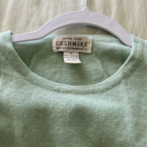 Vintage Bloomingdales Cashmere Mint Sweater Sutton Studio - Picture 6 of 7